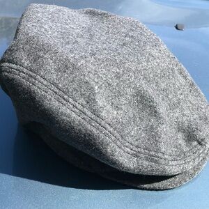 Gray Wool Flat Cap